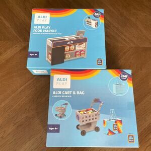 Aldi Play Food Market And Cart & Bag AND Lego Building Block Set Toys New